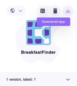 A closeup to Download the current app