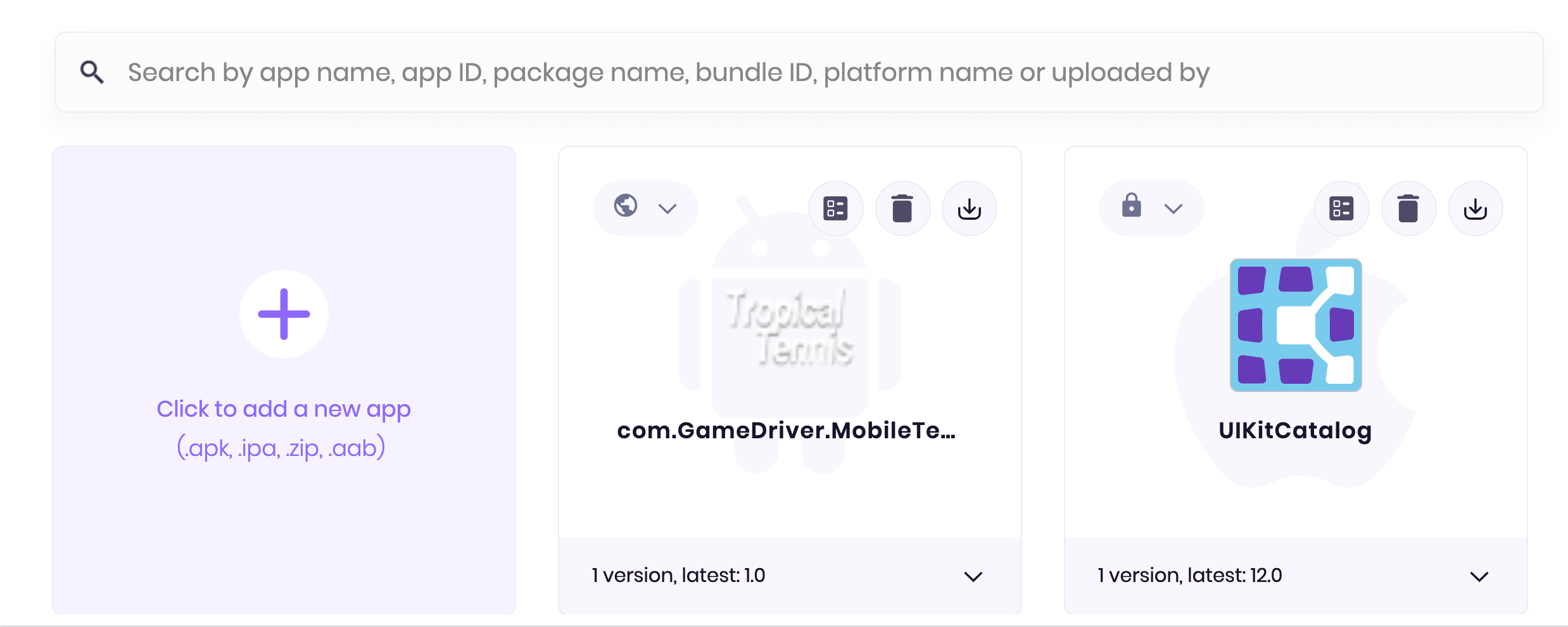 Open the uploaded app