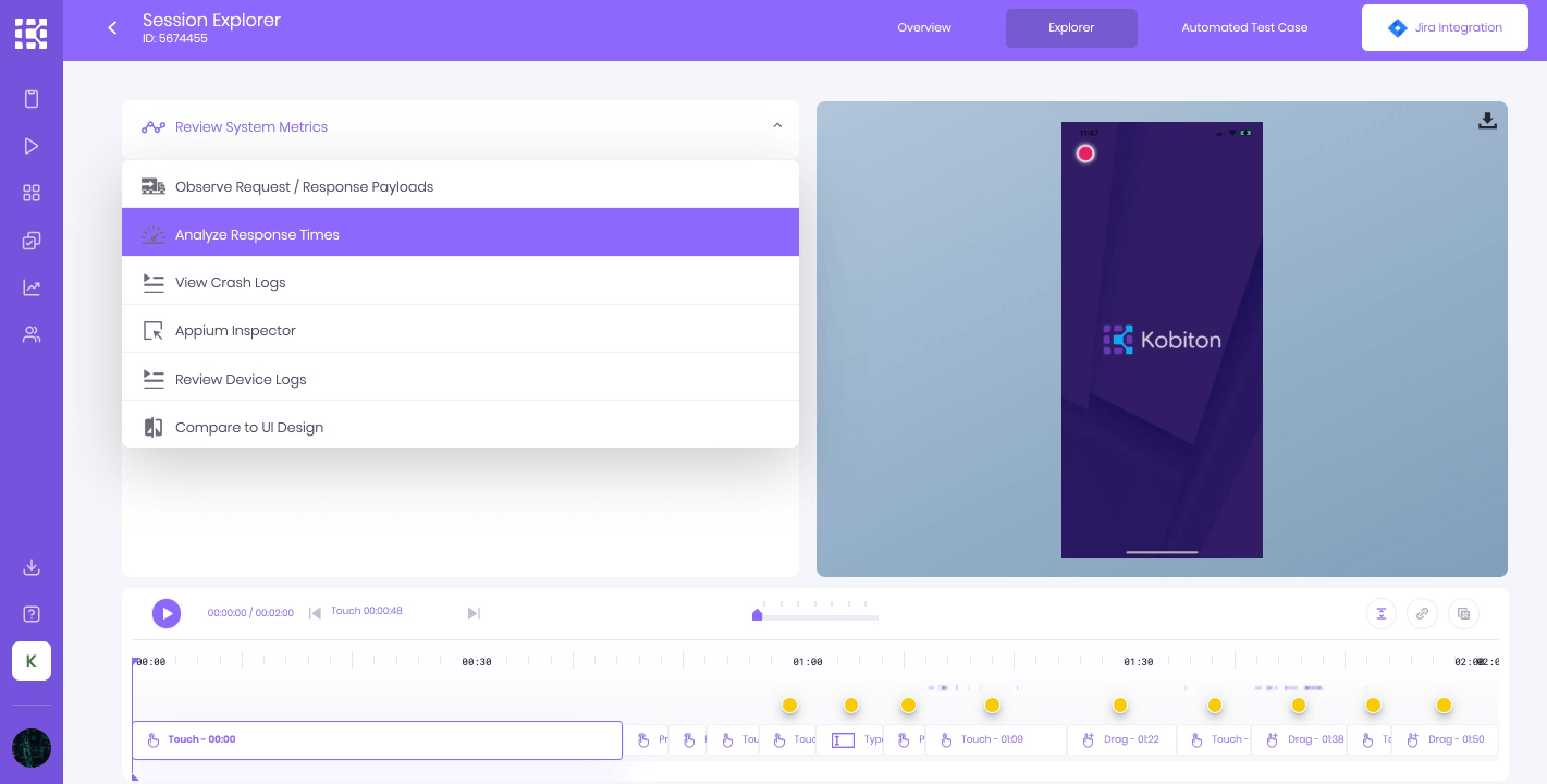 Select Observe Request/ Response Payloads or Analyze Response Times