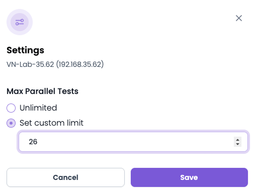The available options for setting capacity limit of a host machine