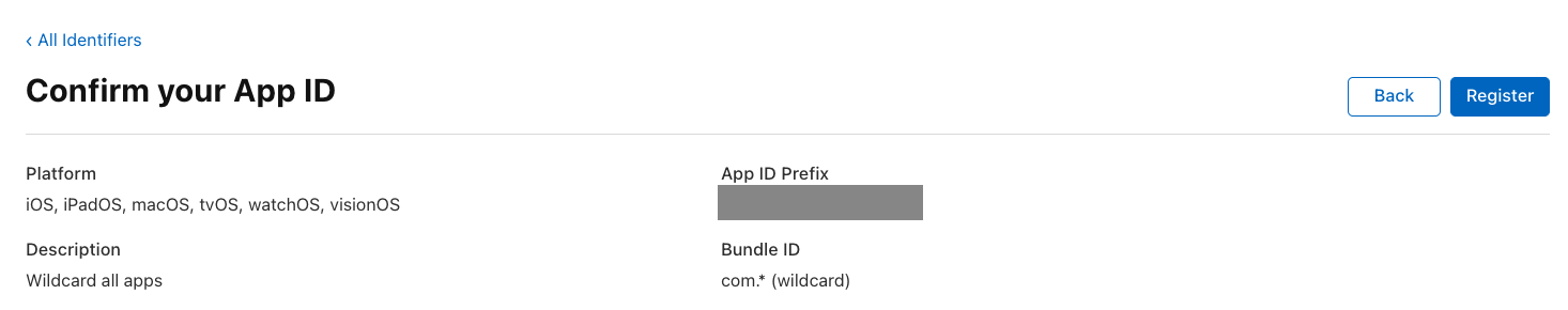 A closeup to confirm app ID