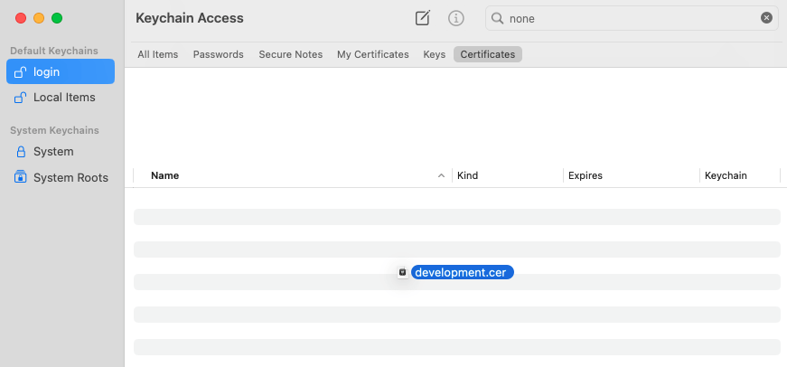 On your macOS device, launch <strong>Keychain Access</strong>
