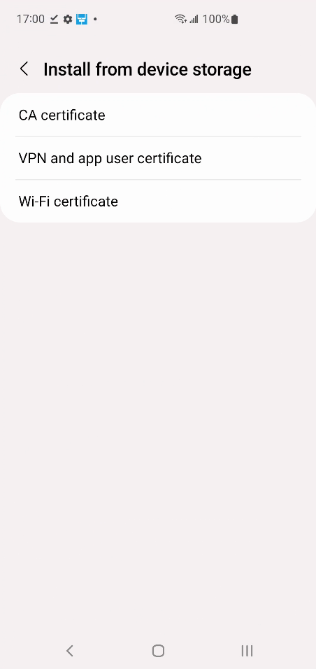 Navigate to CA Certificate