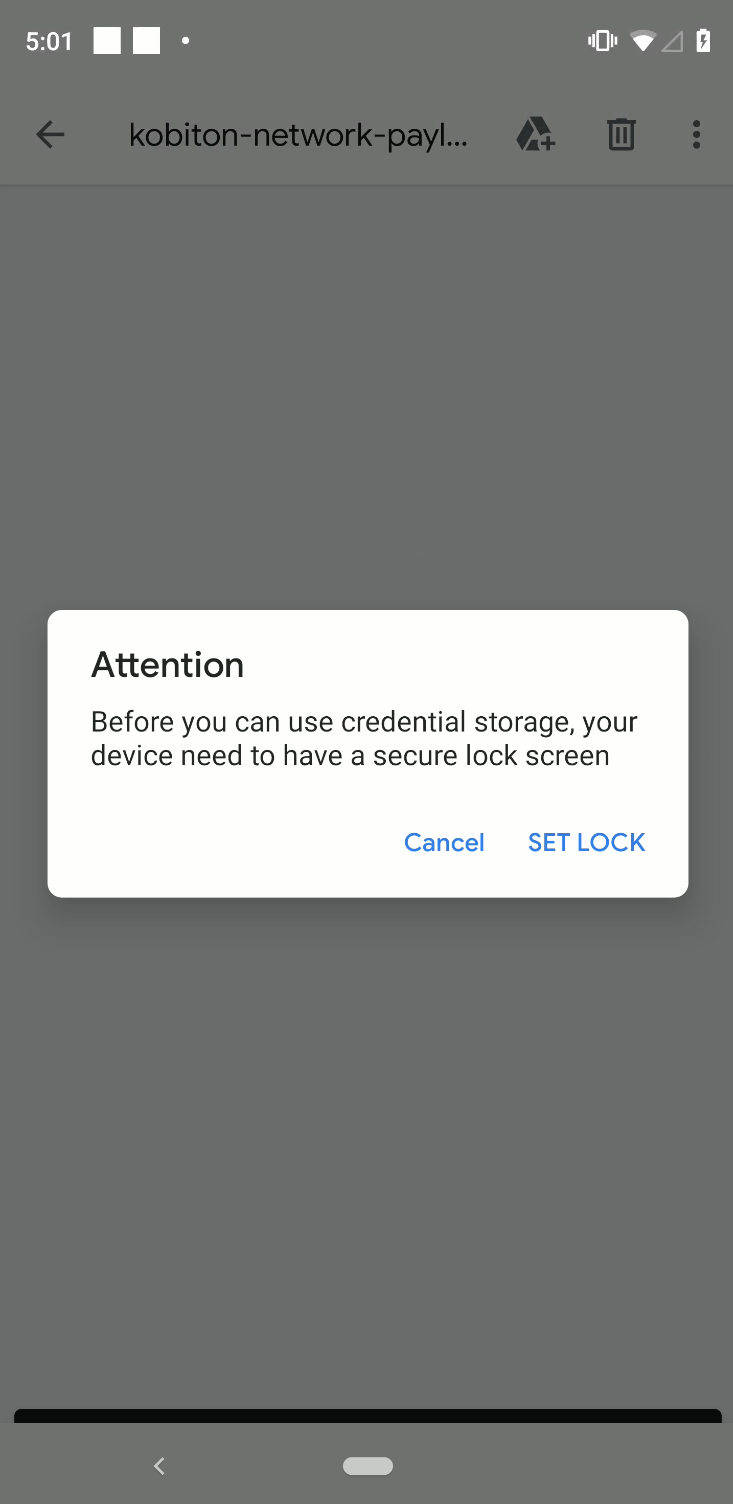 Set a passcode to install the certificate