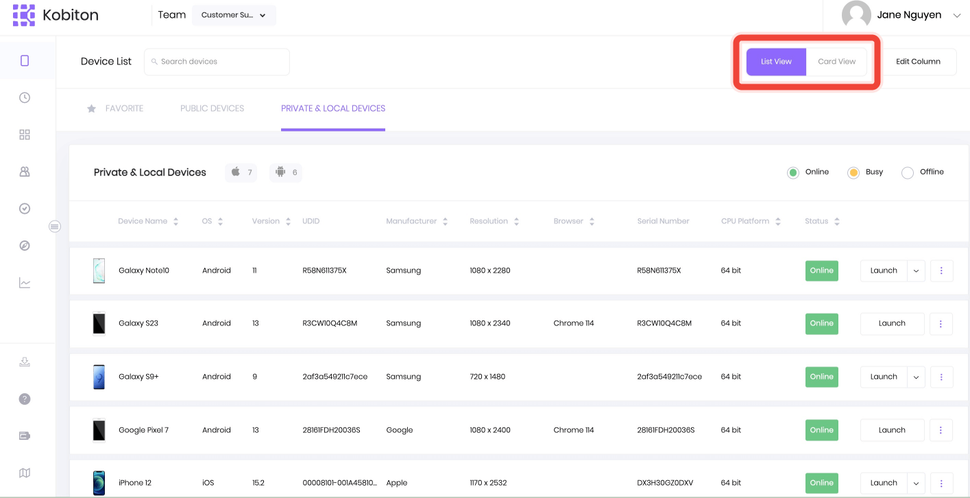 Select List view