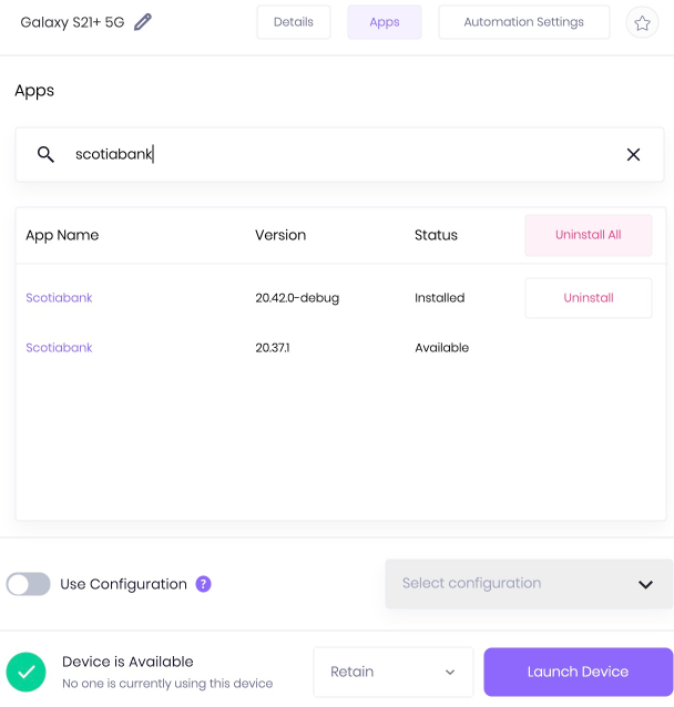 Uninstall an app with multiple versions