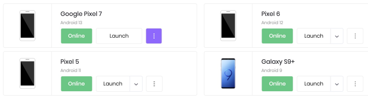 Click vertical ellipse to open the device overview