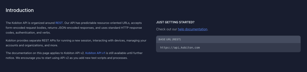 The API documentation home page with Base URL visible