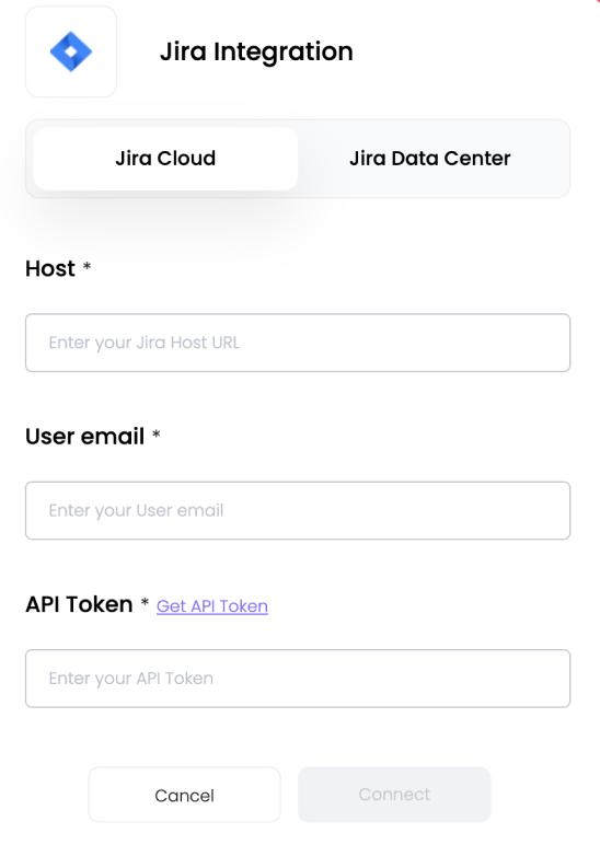 A closeup image of the Jira account connection form.