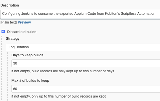 Select the Discards old build