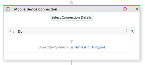 Menu showing where to select connection details.