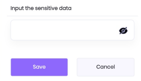A manual session with a closeup of the sensitive data controls.