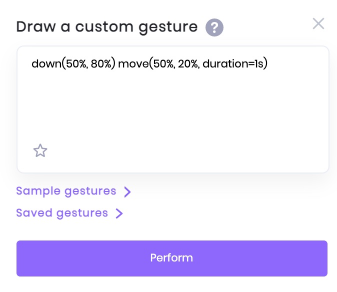A manual session with a closeup of the gesture controls.