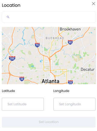 A manual session with a closeup of the location controls.