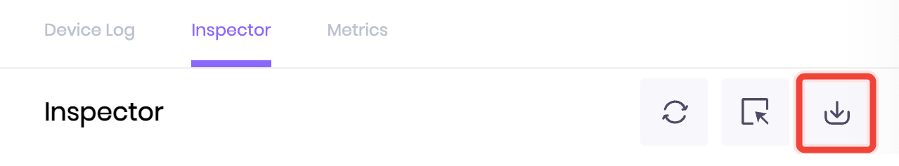The icon to download the XML heirarchy