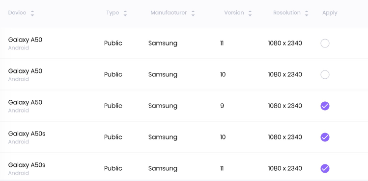 Select Apply to add devices to a bundle