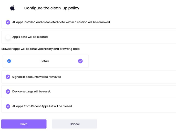Check the policies you want to add