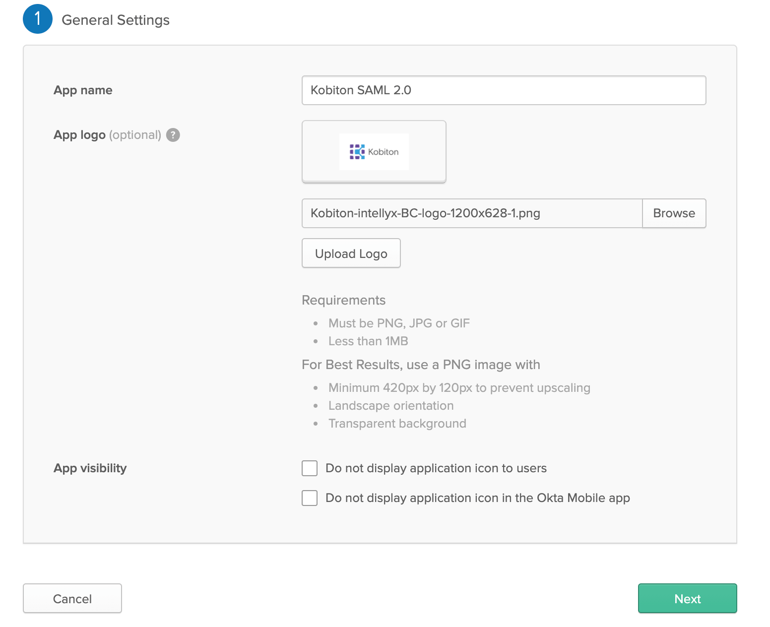 General Settings window
