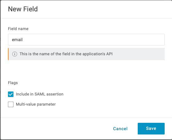 Open Parameters creation form