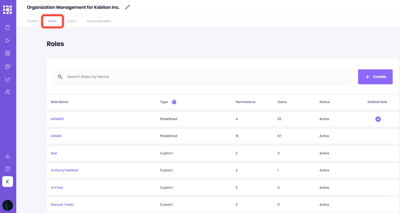 Select Roles tab