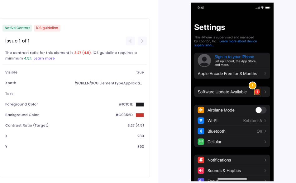 A context to color contrast cases