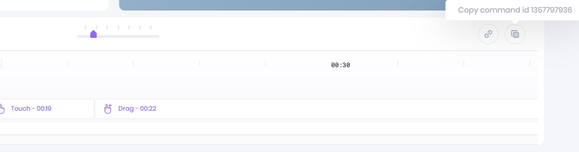 A closeup to copy command ID function on the timeline