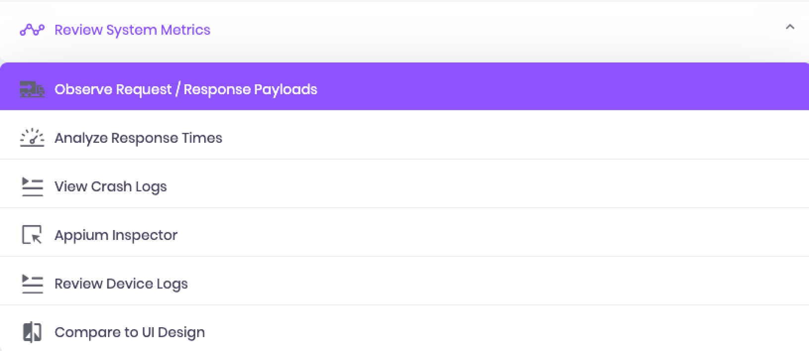Select Observe Request/ Response Payloads