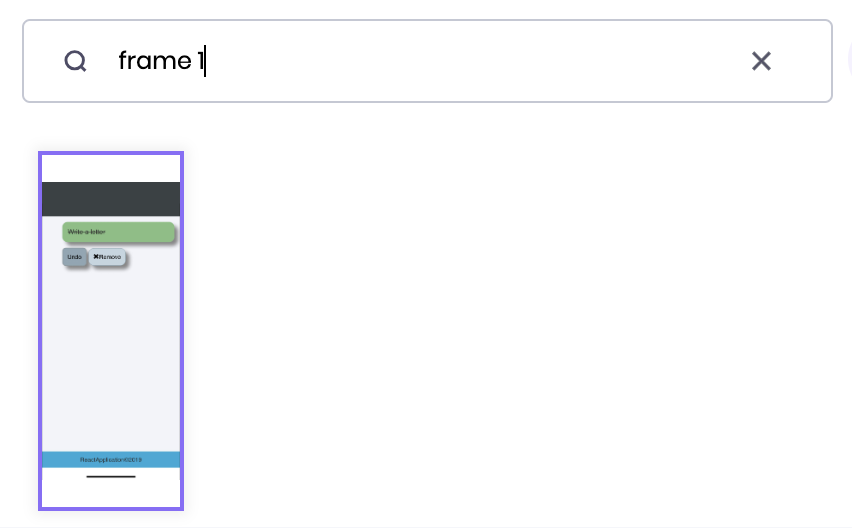 Use the search bar to search for a specific frame