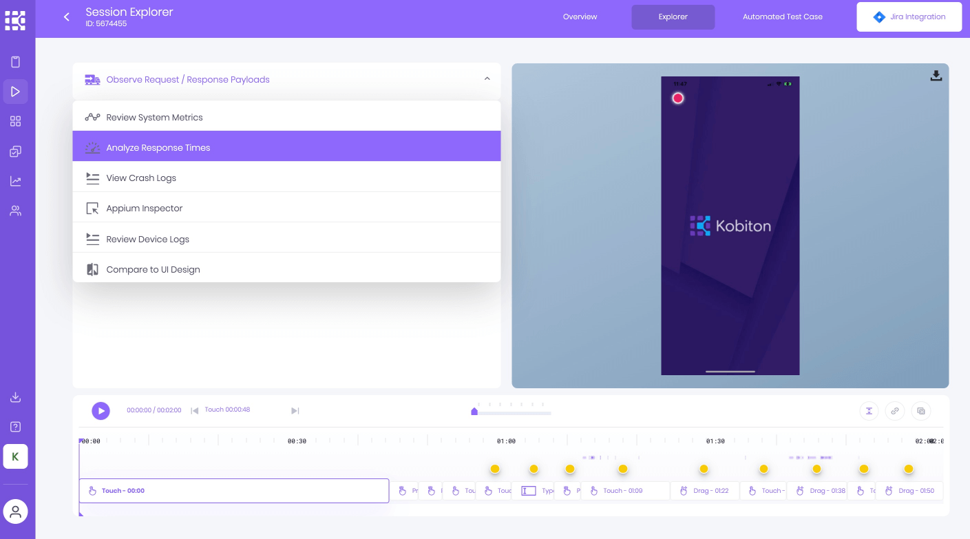 Select Analyze response time
