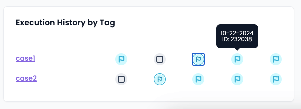 The Execution History by Tag section under Session Overview