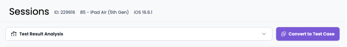 Select Convert to Test Case