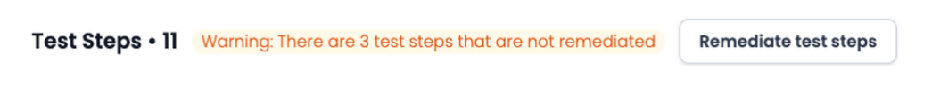Remediation required message with warning that a specific number of steps require remediation