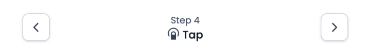 Navigation buttons to switch between test steps
